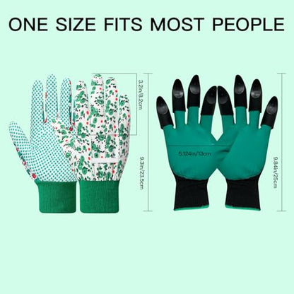5 Pairs Gardening Gloves for Women 1 Gloves with Claw and 4 Floral Glove with Non-Slip Grip Yard Work Glove Light Working for Weeding Planting