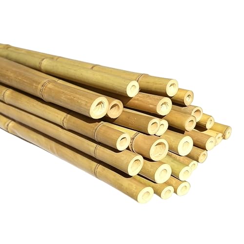 Bamboo Stakes with Jute Twine, 6FT Garden Stakes Multi-Purpose, Plant Stakes for Tomatoes, Beans, Cucumbers, Peppers, Flowers, Potted, Maintain the Plant Posture, Strengthen and Stem
