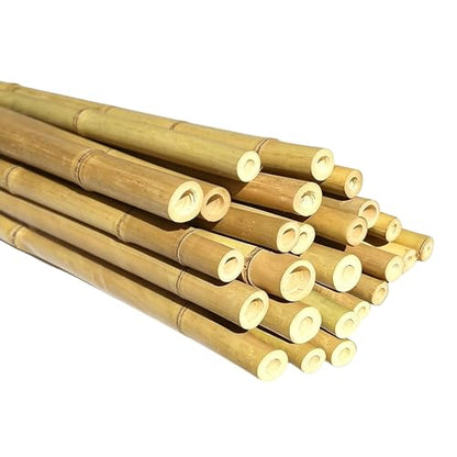 Bamboo Stakes with Jute Twine, 6FT Garden Stakes Multi-Purpose, Plant Stakes for Tomatoes, Beans, Cucumbers, Peppers, Flowers, Potted, Maintain the Plant Posture, Strengthen and Stem
