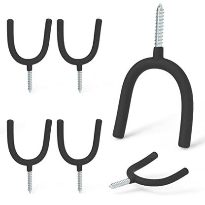 HUHOLE 6 Pack Screw in U Hooks Garage Storage Organizers - style: HD U Hook 6PC