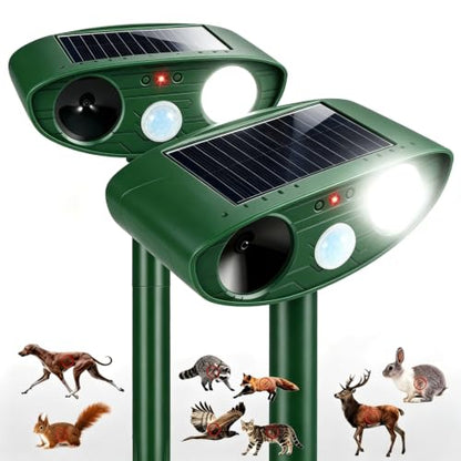 2Pack Animal Repellent Outdoor Ultrasonic Deer Repellent Devices for Yard