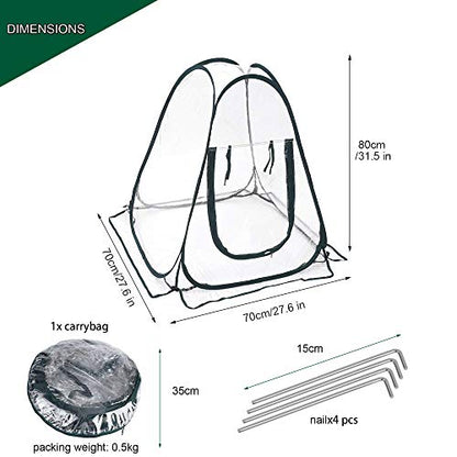 porayhut Pop Up Greenhouse Cover Flower House Mini Gardening Plant Flower Sunshine Room Room,Backyard PVC Greenhouse Cover for Cold Frost Protector Gardening Plants - style: 1 Pcs Pear Shape Plant Cover
