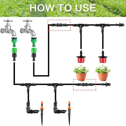 120 Pcs Drip Irrigation 1/4" Barbed Coupling Fittings, Drip System Parts Double Barbed Coupler Connectors Fits 1/4-Inch Drip Tubing Irrigation for Drip Line Sprinkler Systems Connection - size: 1/4" Coupler-120P