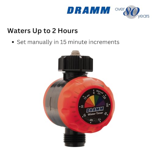 Dramm ColorStorm Premium Water Hose Timer, Mechanical, Turns Water Off Automatically, Up to 120 Minutes of Run Time, Compact for Lawn, Drip, Soaker Hose and Garden, Blue - color: Blue