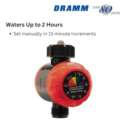 Dramm ColorStorm Premium Water Hose Timer, Mechanical, Turns Water Off Automatically, Up to 120 Minutes of Run Time, Compact for Lawn, Drip, Soaker Hose and Garden, Blue - color: Blue