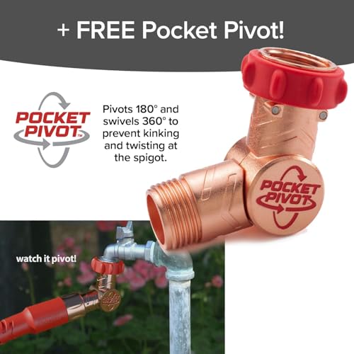 Pocket Hose Copper Head 50 FT Expandable Garden Hose, Pocket Pivot, Nozzle