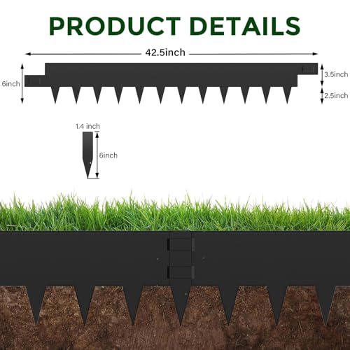 Metal Landscape Edging 6 Inch,Metal Garden Edging 6 Packs - size: 6 inch