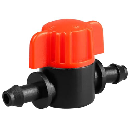 Gardrip 1/4" Drip Irrigation Valve - 25 Pack Shut Off Switch Fits 1/4 Inch Drip Tubing - Cut Off Valve for Garden Lawn Irrigation - color: Irrigation Valve-25P