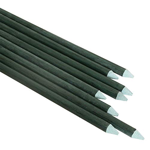 5ft Garden Stakes 20pack, 1/4'' Diameter Plant Stakes, Never Rust for Plant Support Poles, Green(60inch) - size: 1/4'' Dia x 5Ft Height (20 packs)