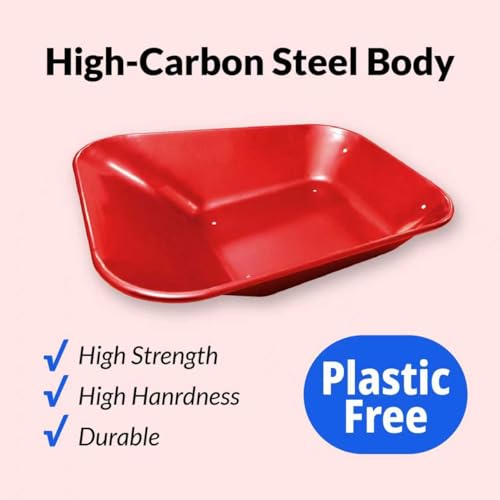 2 Wheel Toddler Metal Wheelbarrow for Kids Wheel Barrow Wheel Barrel(red) - color: Red