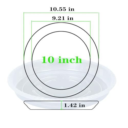 OVZILKI Plant Saucer 6 Pack of 10 inch, Clear Plastic Flower Plant Pot Saucer, Heavy Duty Plant Drip Trays Saucers for Indoor, Plant Water Tray for Planters - color: Clear, size: 10" - 6 Pack