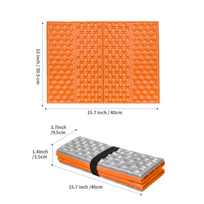 FOCHIER F Stadium Seat Pad, Foam Sitting Pad Mat, Diamond Foldable Camping Seat Cushion for Bleachers, Outdoor Hiking, Backpacking, Picnic, Fishing, Concert,Mountaineering - color: Orange 2PC