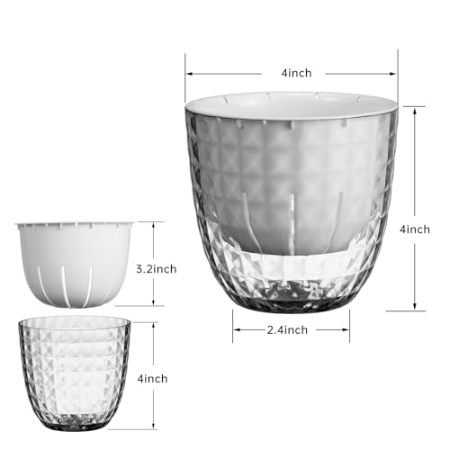 Self Watering Pots for Indoor Plants, Flower Pots, Self Watering Plant Pot-6pcs 4inch Clear - color: 6pcs 4inch Clear, size: 4inch