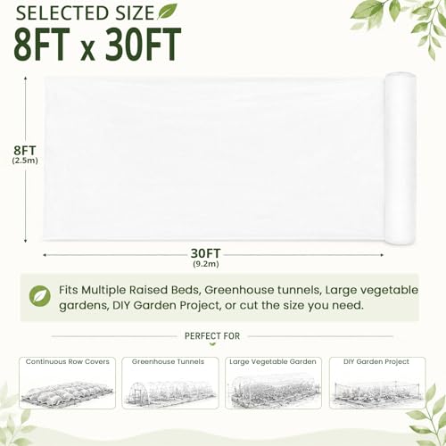 8Ft x 30Ft Garden Netting, Fine Mesh Insect Netting for Plant Protection - size: 8Ft x 30Ft