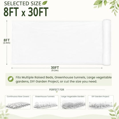 8Ft x 30Ft Garden Netting, Fine Mesh Insect Netting for Plant Protection - size: 8Ft x 30Ft