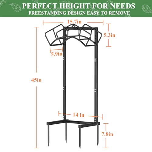 Qatsrin Super Stable Garden Hose Holder, Water Hose Reel holds 160ft, Black - color: Black