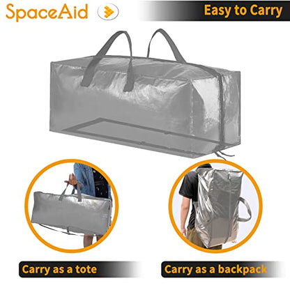 SpaceAid Heavy Duty Moving Bags, Extra Large Storage Totes W/Backpack Straps Strong Handles & Zippers, Alternative to Moving Boxes, Packing & Moving Supplies, Gley (10 Pack) - color: Grey, size: 10 Pack