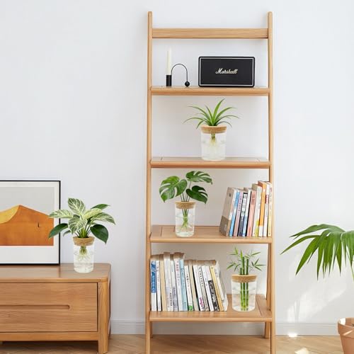 4 Pack Glass Plant Propagation Station,Desktop Vases for Home Office Decor