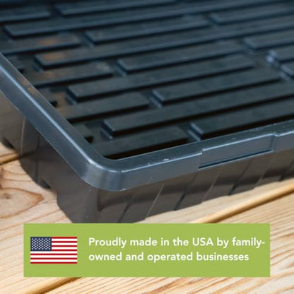 Bootstrap Farmer 1020 Trays (10-Pack), Heavy Duty No-Hole Flats for Microgreens, Fodder & Seedling Propagation - 1.8mm Thick Reusable Plastic - color: Black