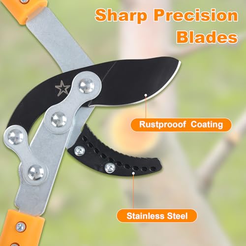 Loppers for tree trimming heavy duty extendable 24.8-43.7 inches,Tree pruning shears Rust Resistant Sharp Steel Blade Tree Limb Trimmer，Shock-Absorbing design, Non-slip Handle，Garden Tools