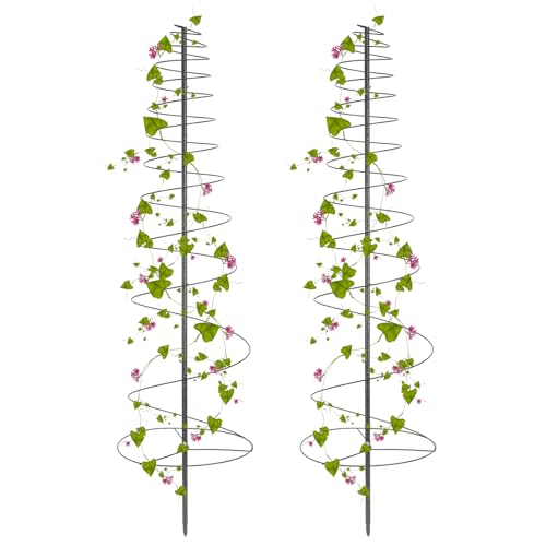 Trellis for Climbing Plants Outdoor, 2 Pack 73inch Tall Plants Trellis Support Metal Garden Trellis for Vegetables Flowers Plants Vine Support - size: 2 pcs