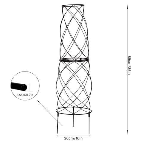 35-Inch Metal Trellis for Climbing Plants – Durable Garden Support - color: black-35"x10"
