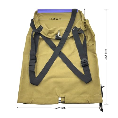 Large Adjustable Canvas Fruit Picking Bag for Orchard Farm Garden - color: Khaki
