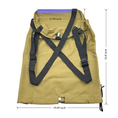 Large Adjustable Canvas Fruit Picking Bag for Orchard Farm Garden - color: Khaki