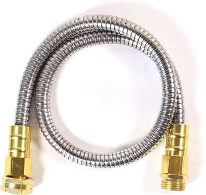 Short Metal Garden Hose 3 ft – 304 Stainless Steel Water Hose Leader, Flexible Hose Extension, Small Lightweight Hose Extender,No Kink Outdoor Hose (3 ft) - size: 3 feet
