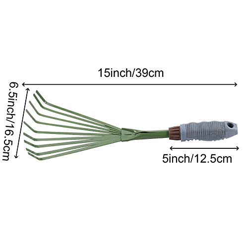 5 PCS 9 Teeth Garden Hand Rake, Small Hand Fan Rake with Non Slip Grip, Thicken Hand Rakes Garden Tool for Gardening, 15.4 x 6.3 x 1.7 Inch