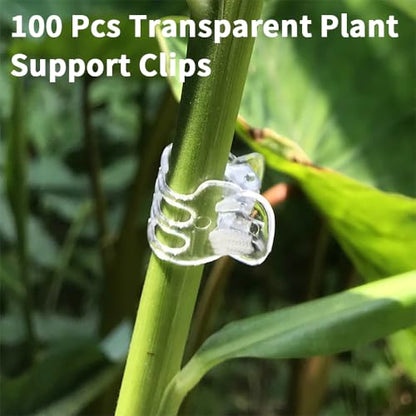 100 Pcs Orchid Clips Transparent Plant Clips Flower Vine Clip for Supporting Plant Orchid Support Clip Flower Stems Stalks Vines Climbing Plant Grow Upright