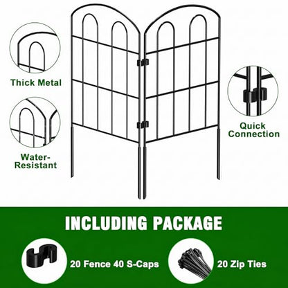 CADUKE 20 Pack Garden Fence Border, 24in x 22ft