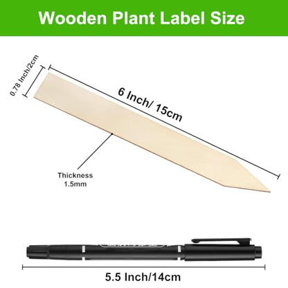 Wooden Plant Labels 55 Pcs, 6 Inch Potted Plant Name Tags Wood