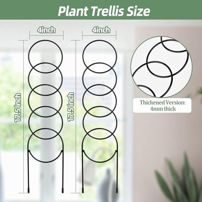 17.5 inch Small Trellis for Potted Plants, Metal Plant Trellis Indoor - color: Circular-Metal