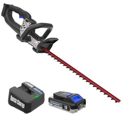 Westinghouse 20V Cordless Hedge Trimmer, 22 Inch Dual-Action Steel Blades, 2.0Ah Battery and Charger Included - style: 20V Hedge Trimmer
