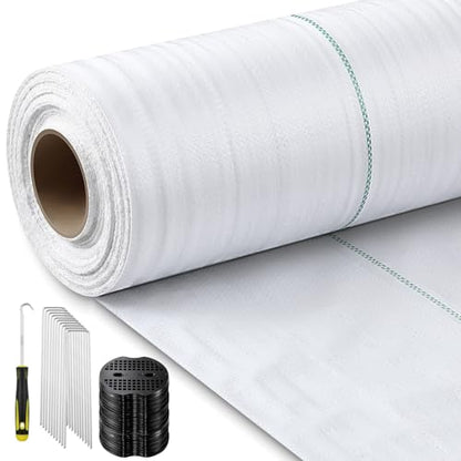 SmoothNovelty 3.2 oz 4 x 300 ft White Landscape Fabric Weed Barrier - size: 3.2 oz 4 x 300 ft