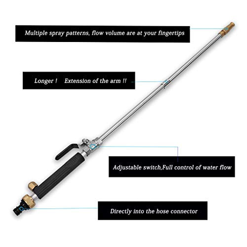 Power Washer Hose Attachment, Pressure Washer Wand Nozzle for Garden Hose - color: Black