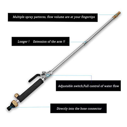 Power Washer Hose Attachment, Pressure Washer Wand Nozzle for Garden Hose - color: Black