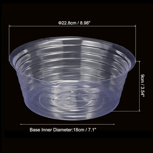 MECCANIXITY Plant Pot Saucer 9 Inch Plastic Round Flower Drip Tray for Indoor Outdoor, Clear Pack of 20 - size: 22.8x9cm