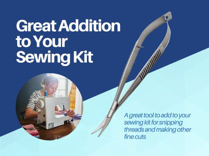 ARTMAN INSTRUMENTS Micro Castroviejo Scissors 5.5" Curved – Set of 3, Micro Stitch & Thread Cutting, Embroidery, Spring Action, Extra Sharp, Squeezable Surgical Scissors for Dental, ENT