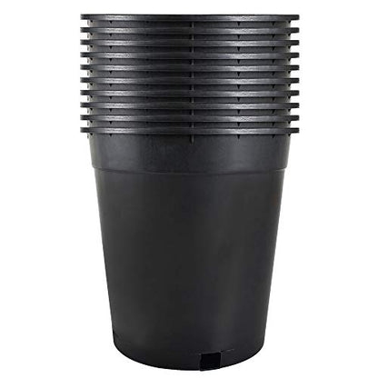 Plant Nursery Pot 10-Pack 3.6 Gallon Plastic Garden Planter Pots Flower Seedling Injection Molded Container Seed Starting Pot for Indoor Outdoor Plants Seedlings Vegetables Black - size: Standard 3.6 Gallon