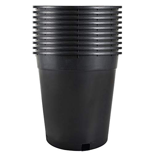 Plant Nursery Pot 10-Pack 3.6 Gallon Plastic Garden Planter Pots Flower Seedling Injection Molded Container Seed Starting Pot for Indoor Outdoor Plants Seedlings Vegetables Black - size: Standard 3.6 Gallon