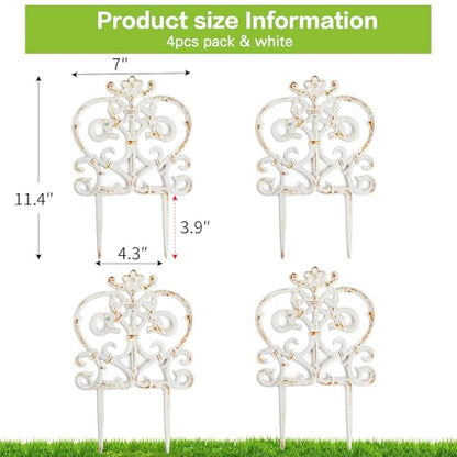 Sungmor Cast Iron Garden Edging, 11.8 Inches Tall 4 Pack Rustic White - color: Rustic White - 11.8inch Tall