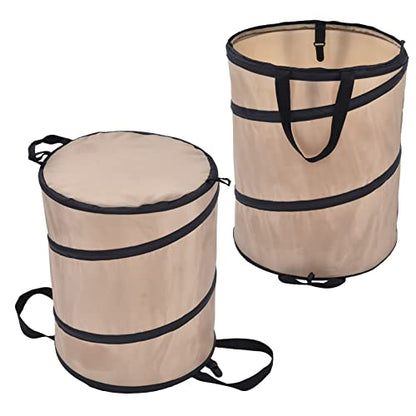 Leaf Trash Can, 10 Gallon Portable Trash Can, Reinforced Steel Spring Oxford Cloth Collapsible Leaf Bag Pop Up Garbage Can Waste Bag Container For Camping and Yard