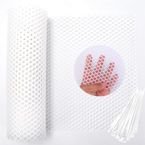 Plastic Chicken Wire Mesh,15.7in x 20FT White Plastic Netting Fence - color: White-15.7IN×20FT