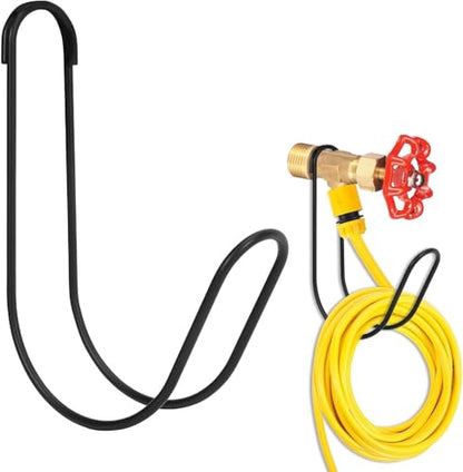 Metal Garden Hose Holder Wall Mounted Water Hose Holder for Outside Yard (1, Matt Black) - color: Mattblack