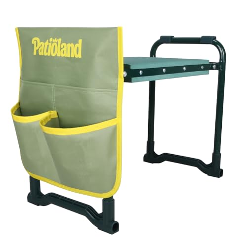 Foldable Garden Kneeler Seat, Heavy Duty Gardening Workseat w/ Tool Pouch - color: Green-modle a