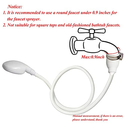 Portable Shampoo Sink Spray Hose, Faucet Attachment with Nozzle for Hair Washing, Baby & Pet Bathing, Vegetable Rinsing, White (White, 5M/16.4FT) - size: 5M/16.4FT