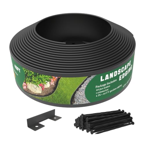 Mars Villa Landscape Edging, 4 Inch Tall 40FT Garden Edging Border Kit - size: 4IN x 40FT