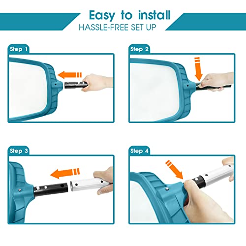 POOLWHALE Pool Leaf Skimmer, Pool Surface Cleaning Net (Pole Not Included) - size: Pool Skimmer